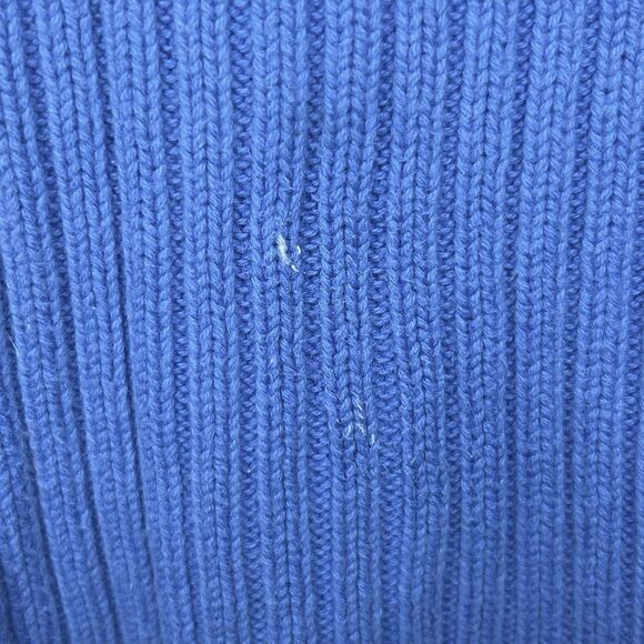 Pierre Cardin Blue Long Sleeve Pullover Sweater Size S Cable Knit Side Buttons - Picture 11 of 11
